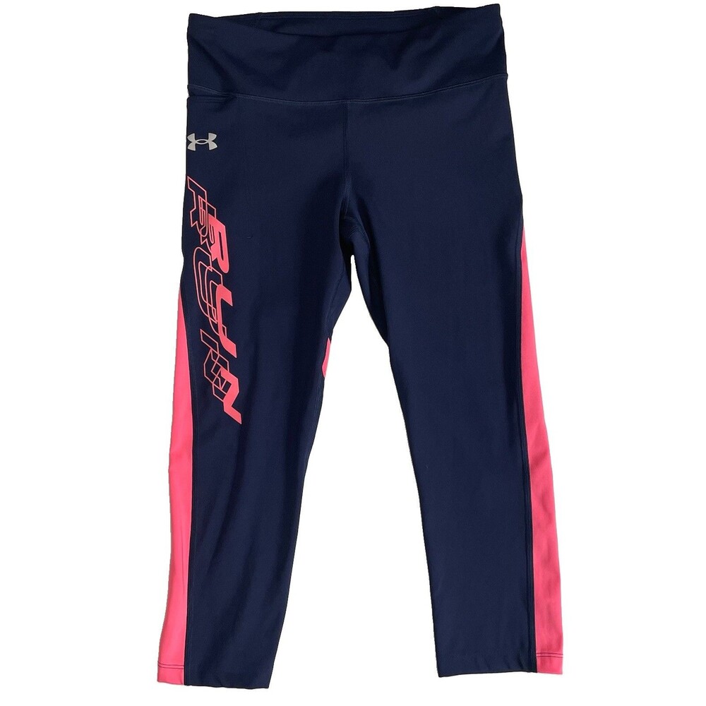 Under Armour HeatGear Compression Running Leggings Navy Pink Women’s Medium